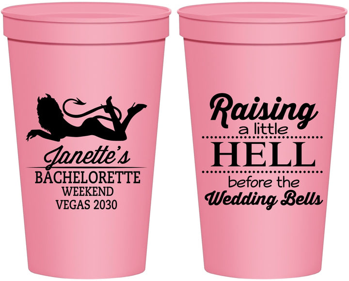 Personalized Bachelorette 22 oz Stadium Cups - Raising A Little Hell | 60030