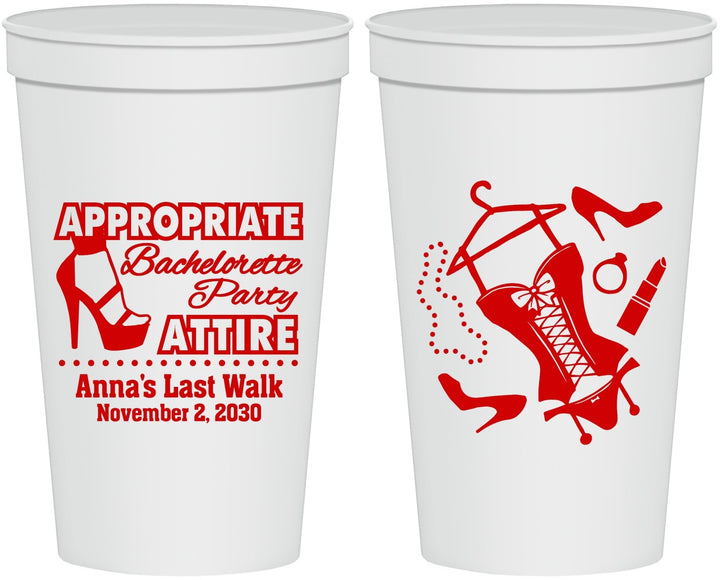 Personalized Bachelorette 22 oz Stadium Cups - Last Walk | 60032