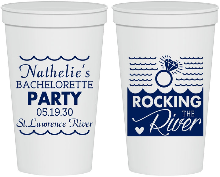 Personalized Bachelorette 22 oz Stadium Cups - Rocking The River | 60033