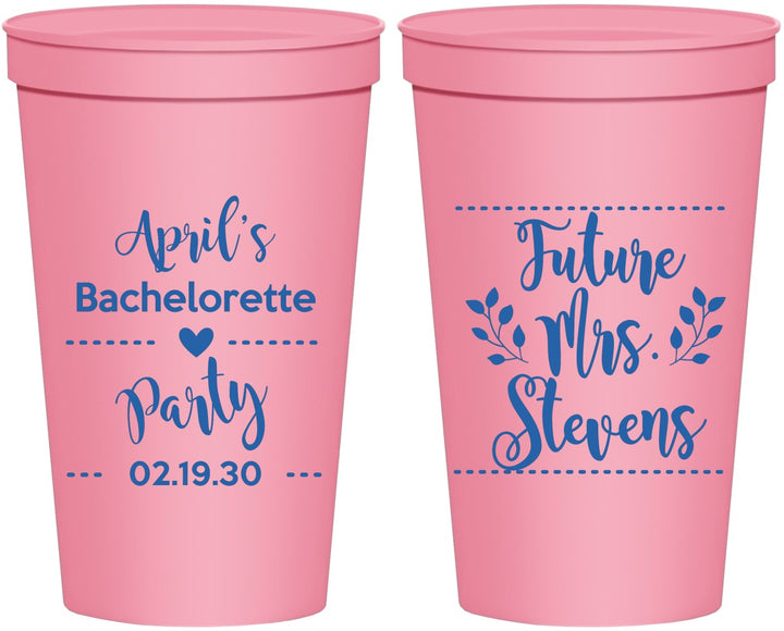 Personalized Bachelorette 22 oz Stadium Cups - Future Mrs | 60037