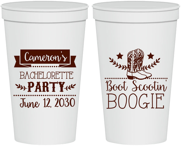 Personalized Bachelorette 22 oz Stadium Cups - Cowgirl | 60040