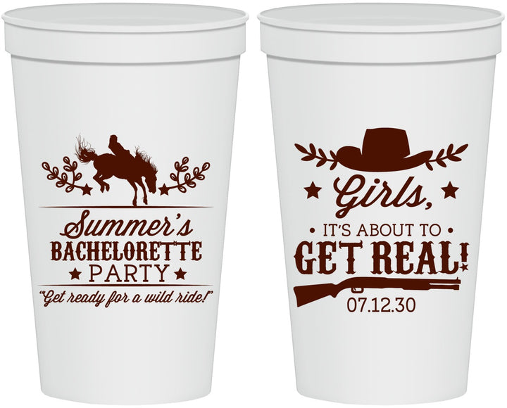 Personalized Bachelorette 22 oz Stadium Cups - Its About To Get Real | 60043