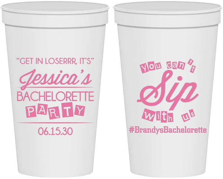 Personalized Bachelorette 22 oz Stadium Cups - Cant Sip With Us | 60050