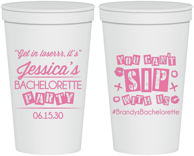 Personalized Bachelorette 22 oz Stadium Cups - Cant Sip With Us | 60051