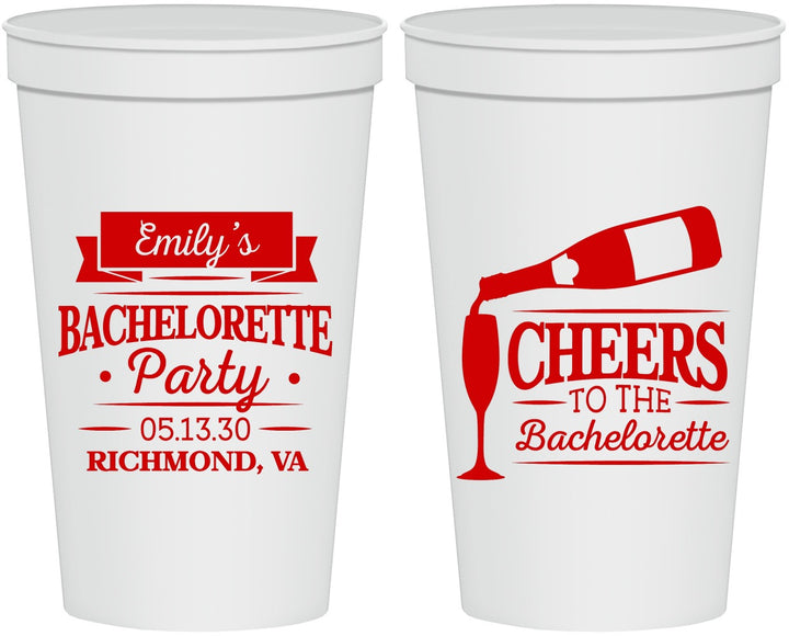 Personalized Bachelorette 22 oz Stadium Cups - Cheers | 60052