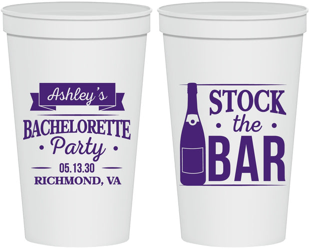 Personalized Bachelorette 22 oz Stadium Cups - Stock The Bar | 60053