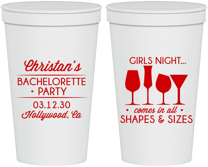Personalized Bachelorette 22 oz Stadium Cups - Girls Night | 60054