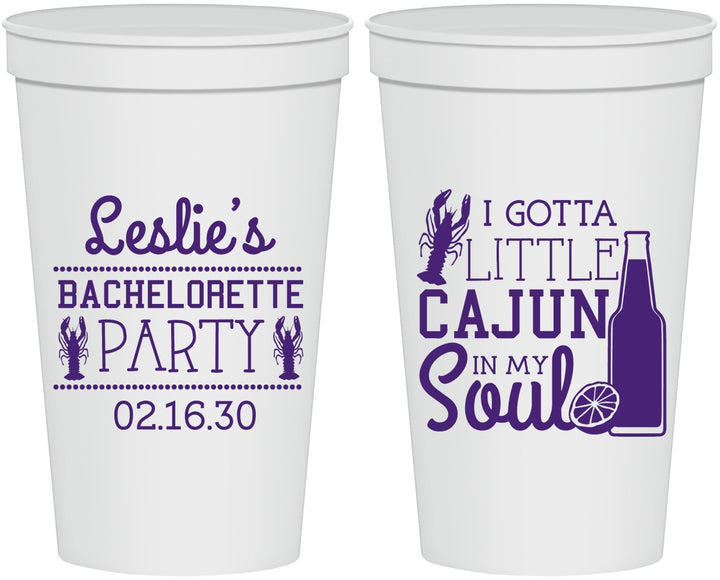 Personalized Bachelorette 22 oz Stadium Cups - Little Cajun In My Soul | 60058