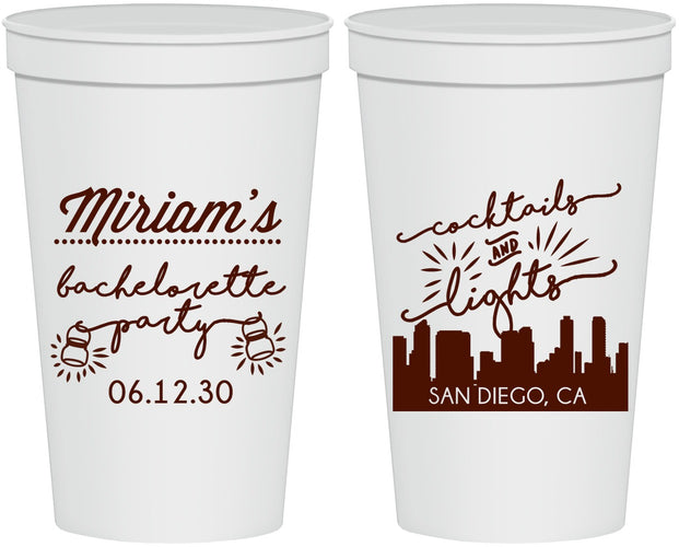 Personalized Bachelorette 22 oz Stadium Cups - San Diego | 60067