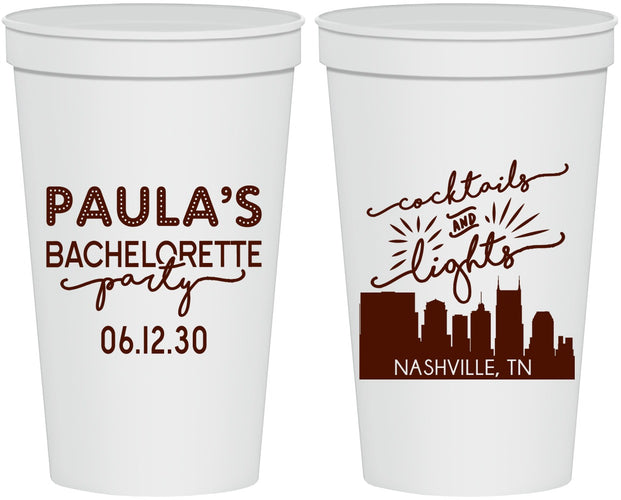 Personalized Bachelorette 22 oz Stadium Cups - Nashville | 60068