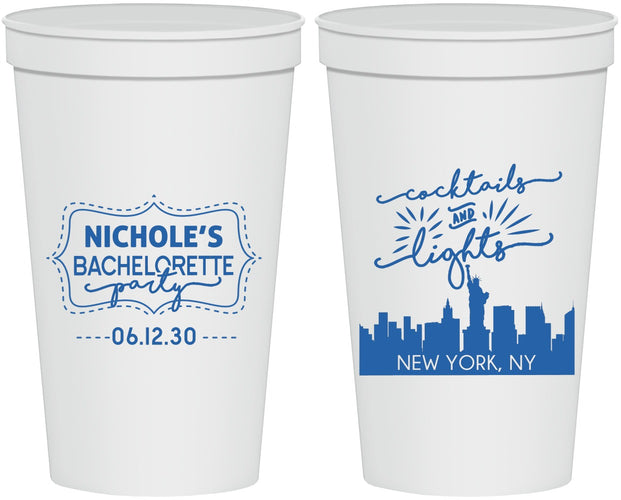 Personalized Bachelorette 22 oz Stadium Cups - New York | 60069