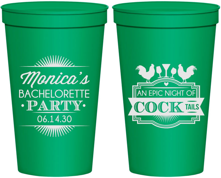 Personalized Bachelorette 22 oz Stadium Cups - Epic Night Of Cocktails | 60071