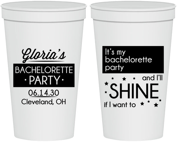Personalized Bachelorette 22 oz Stadium Cups - Shine | 60080