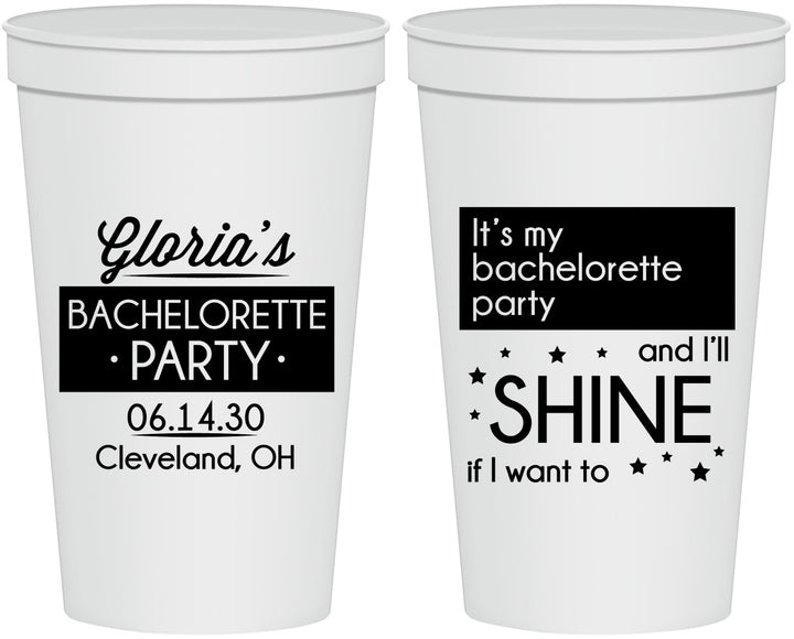 Personalized Bachelorette 22 oz Stadium Cups - Shine | 60080