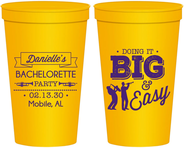 Personalized Bachelorette 22 oz Stadium Cups - New Orleans | 60084