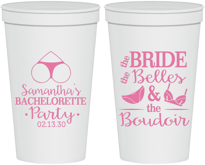 Personalized Bachelorette 22 oz Stadium Cups - Brides Bells Boudoir | 60085