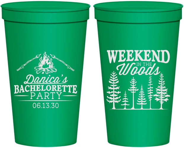 Personalized Bachelorette 22 oz Stadium Cups - Camping | 60094