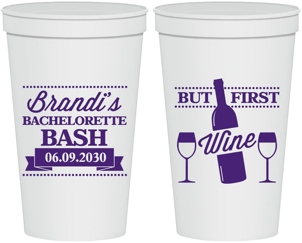 Personalized Bachelorette 22 oz Stadium Cups - Wine | 60099
