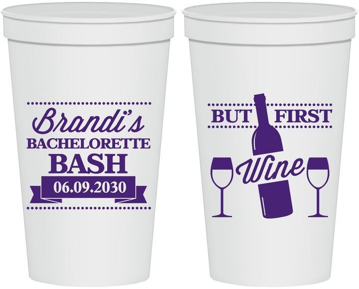 Personalized Bachelorette 22 oz Stadium Cups - Wine | 60099