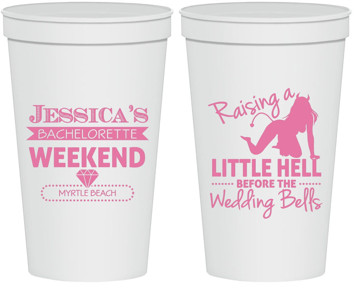 Personalized Bachelorette 22 oz Stadium Cups - Raising A Little Hell | 60105