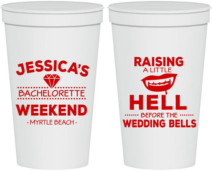 Personalized Bachelorette 22 oz Stadium Cups - Raising A Little Hell | 60106