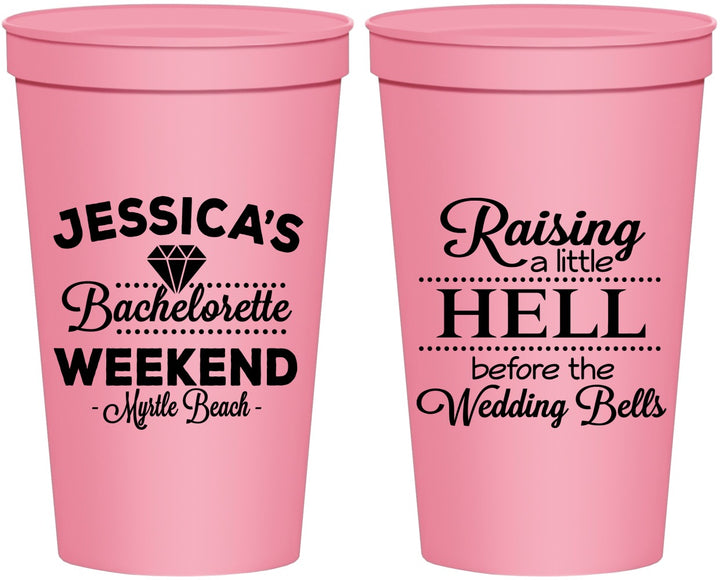 Personalized Bachelorette 22 oz Stadium Cups - Raising A Little Hell | 60107