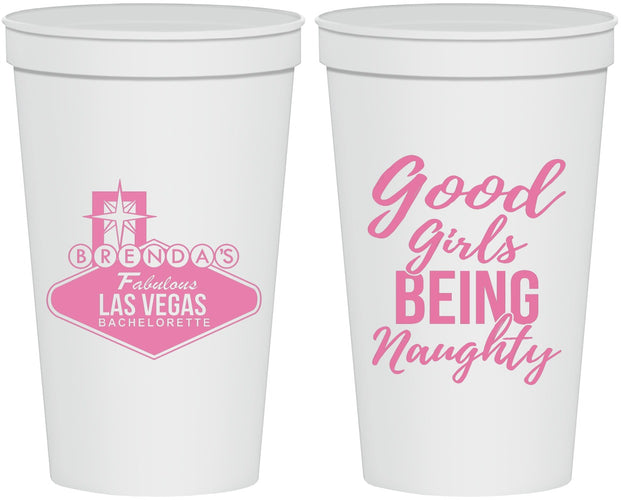 Personalized Bachelorette 22 oz Stadium Cups - Good Girls Naughty | 60111
