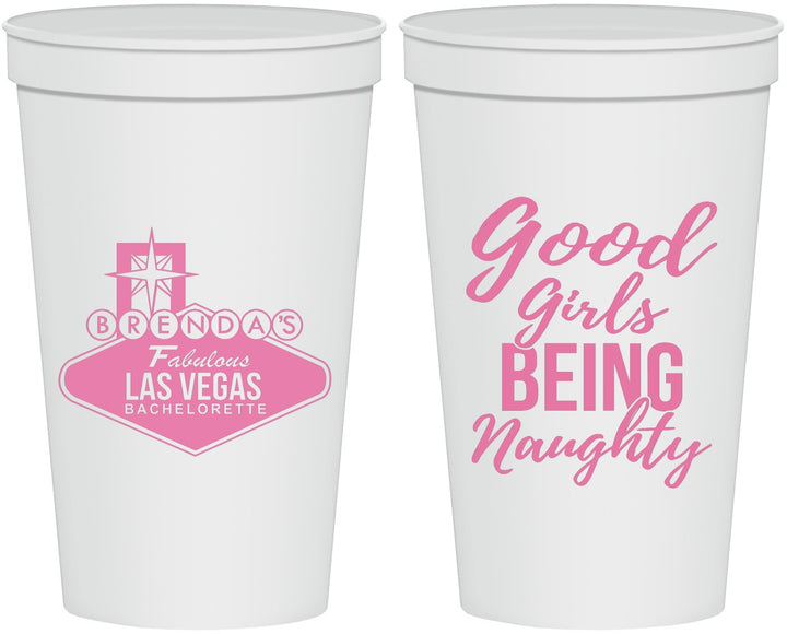 Personalized Bachelorette 22 oz Stadium Cups - Good Girls Naughty | 60111