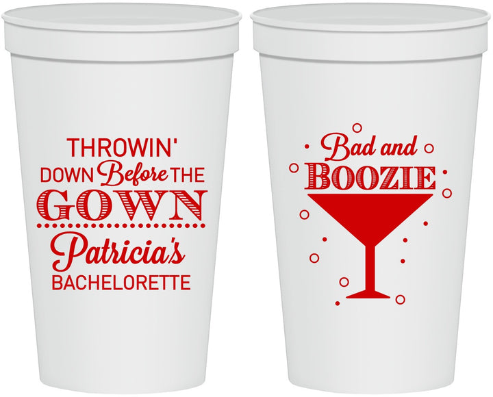 Personalized Bachelorette 22 oz Stadium Cups - Bad And Boozie | 60121