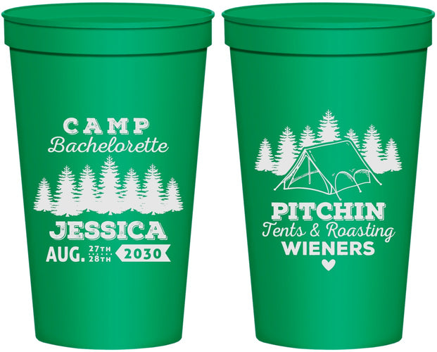 Personalized Bachelorette 22 oz Stadium Cups - Camping | 60124