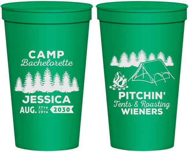 Personalized Bachelorette 22 oz Stadium Cups - Camping | 60125
