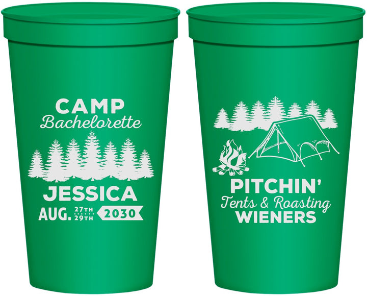 Personalized Bachelorette 22 oz Stadium Cups - Camping | 60125