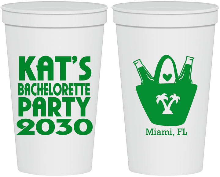 Personalized Bachelorette 22 oz Stadium Cups - Beach | 60126