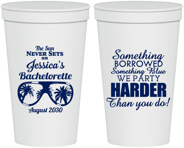 Personalized Bachelorette 22 oz Stadium Cups - Something Borrowed | 60132