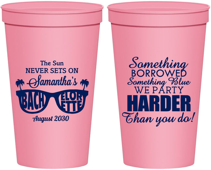 Personalized Bachelorette 22 oz Stadium Cups - Something Borrowed | 60133