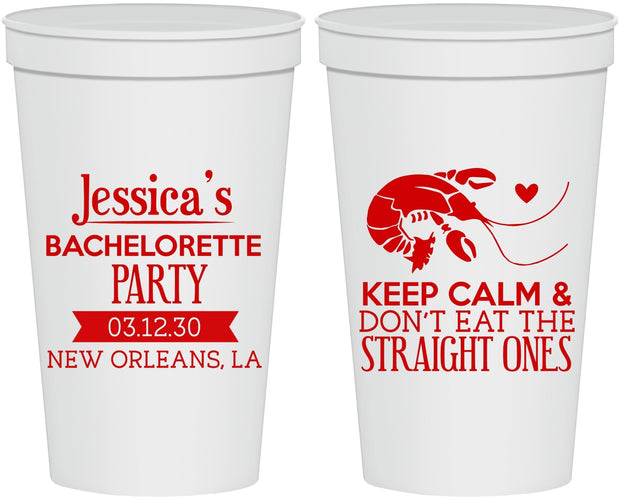 Personalized Bachelorette 22 oz Stadium Cups - Crawfish Boil | 60137