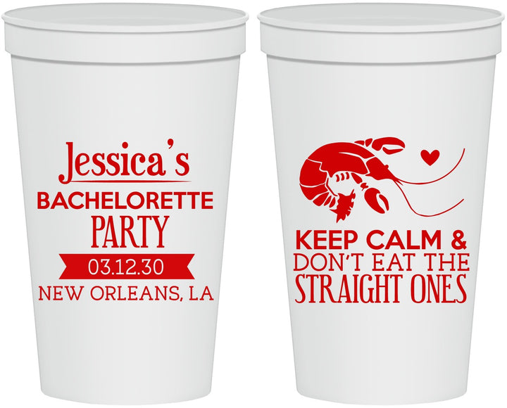 Personalized Bachelorette 22 oz Stadium Cups - Crawfish Boil | 60137