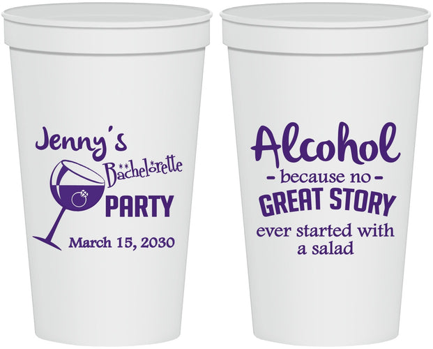 Personalized Bachelorette 22 oz Stadium Cups - Alcohol | 60138