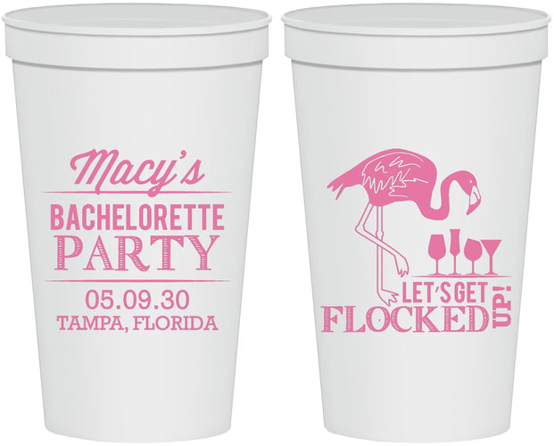 Personalized Bachelorette 22 oz Stadium Cups - Lets Get Flocked Up | 60143