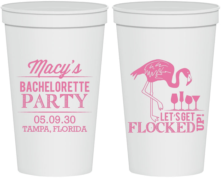 Personalized Bachelorette 22 oz Stadium Cups - Lets Get Flocked Up | 60143