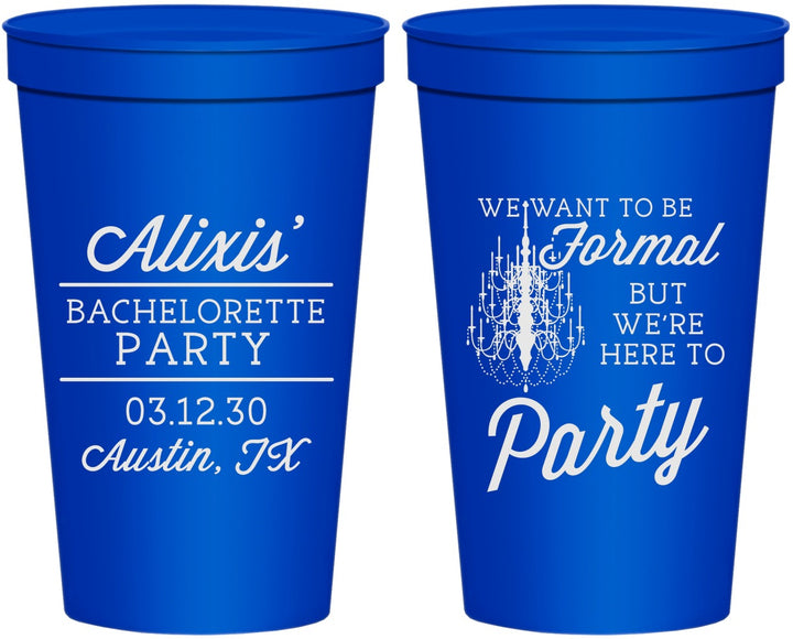 Personalized Bachelorette 22 oz Stadium Cups - Formal Party | 60145