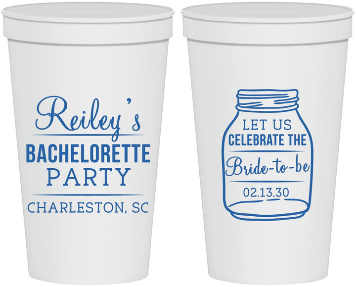 Personalized Bachelorette 22 oz Stadium Cups - Bride To Be | 60146