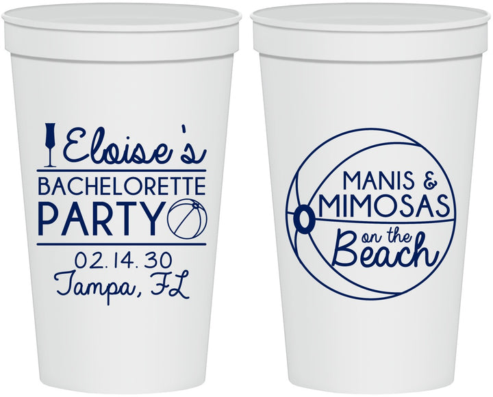 Personalized Bachelorette 22 oz Stadium Cups - Manis Mimosas | 60149