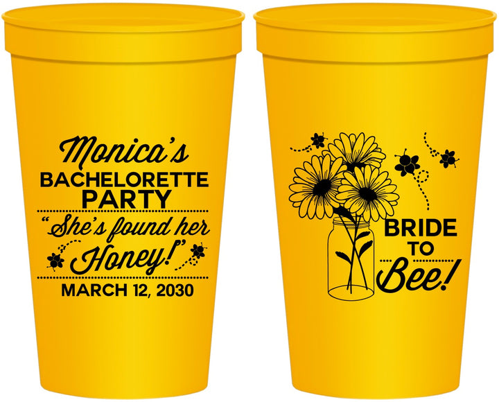 Personalized Bachelorette 22 oz Stadium Cups - Bride To Bee | 60152