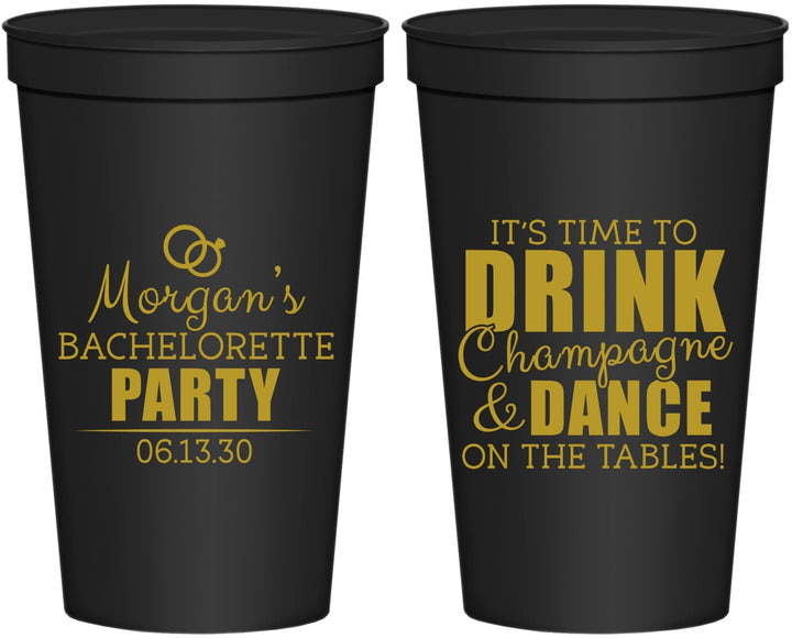 Personalized Bachelorette 22 oz Stadium Cups - Drink Champagne Dance | 60154