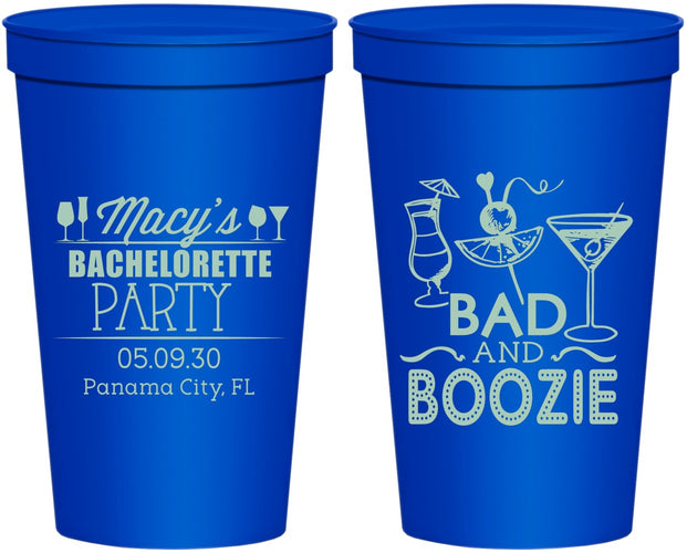Personalized Bachelorette 22 oz Stadium Cups - Bad And Boozie | 60155