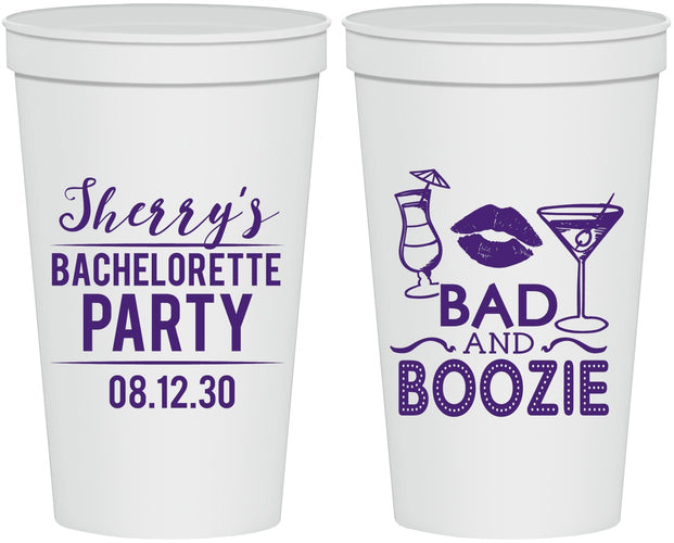 Personalized Bachelorette 22 oz Stadium Cups - Bad And Boozie | 60156