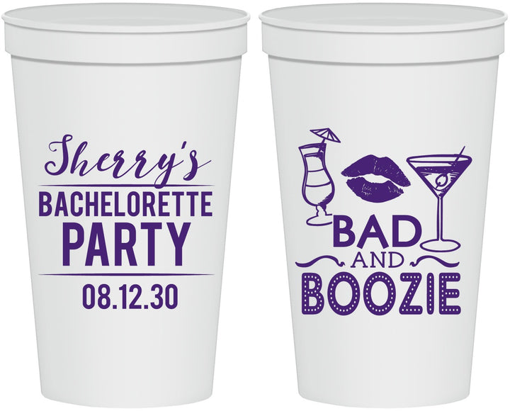 Personalized Bachelorette 22 oz Stadium Cups - Bad And Boozie | 60156