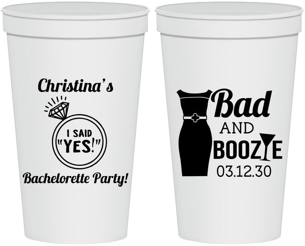 Personalized Bachelorette 22 oz Stadium Cups - Bad And Boozie | 60157