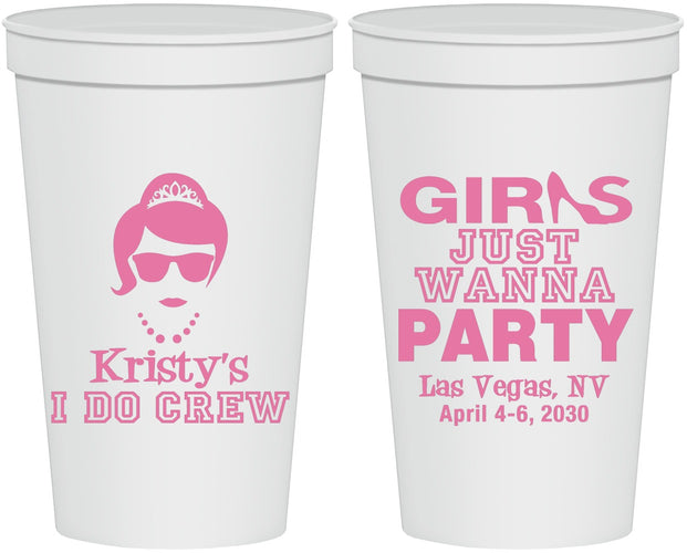 Personalized Bachelorette 22 oz Stadium Cups - Girls Just Wanna Party | 60158
